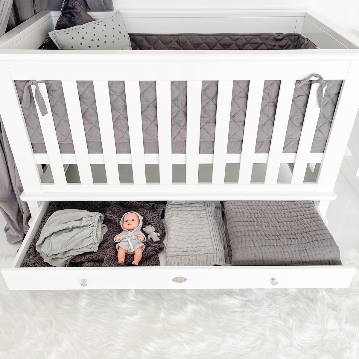 Contemporary Cot - White