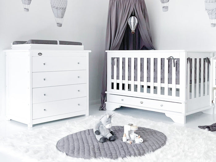 Contemporary Cot, Mattress & 4 Drawer Nursery Bundle