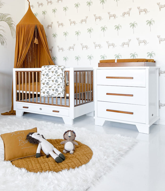Two Tone Cot 3 Drawer Dresser Essential Nursery Bundle