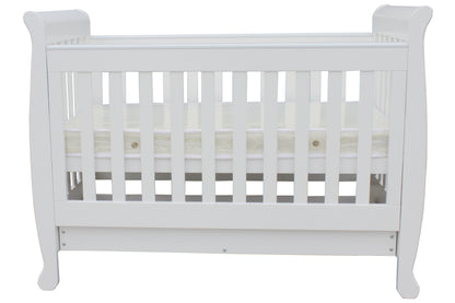 Cloud 9 5-in-1 Sleigh Cot with Mattress - White - furniture view