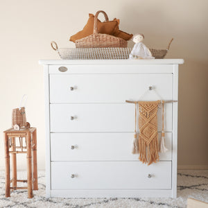 4 Drawer Tallboy - White front view