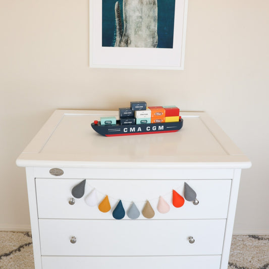 4 Drawer Tallboy with timber toy styling