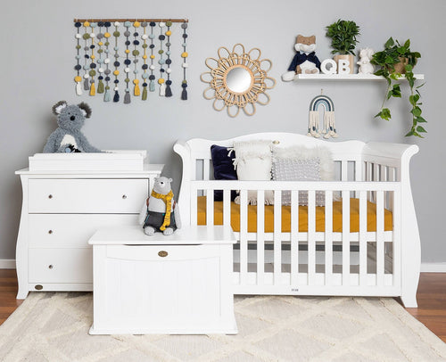 5 in 1 Sleigh Cot White