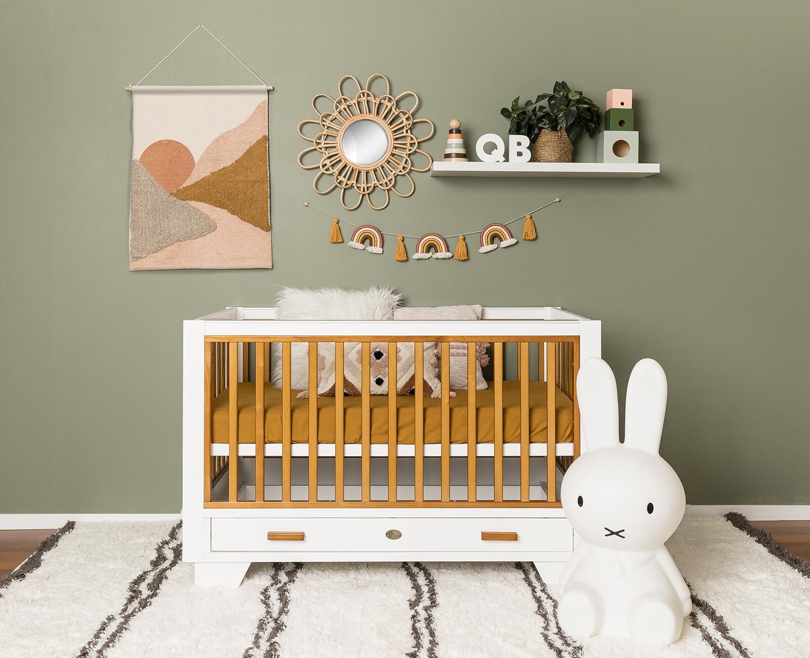 Two Tone Cot White