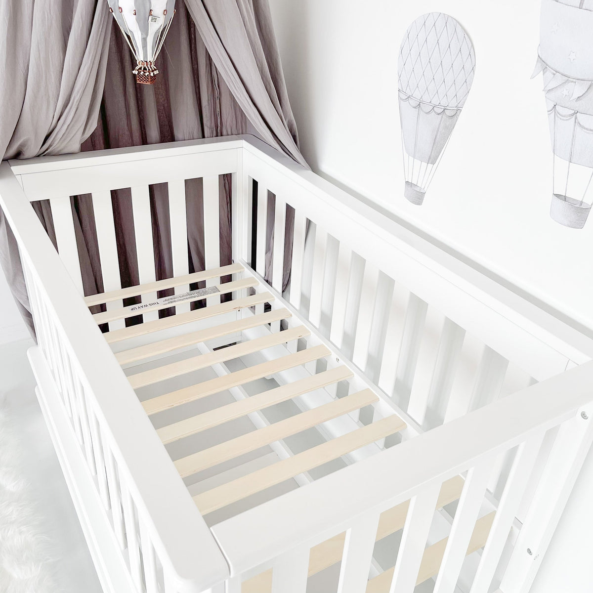 Timber bed base of Contemporary cot