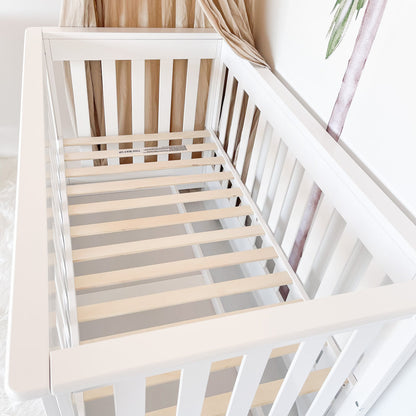 Timber bed base frame in Contemporary cot