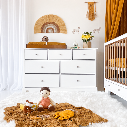 7 Drawer Nursery Dresser - White