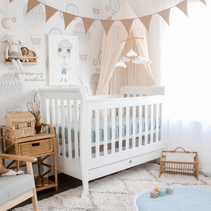 Cloud 9 5-in-1 Sleigh Cot front side view