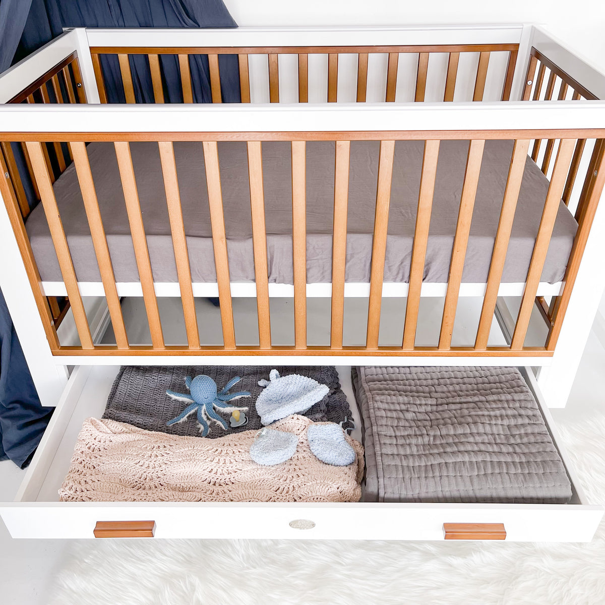 Two Tone cot trundle drawer