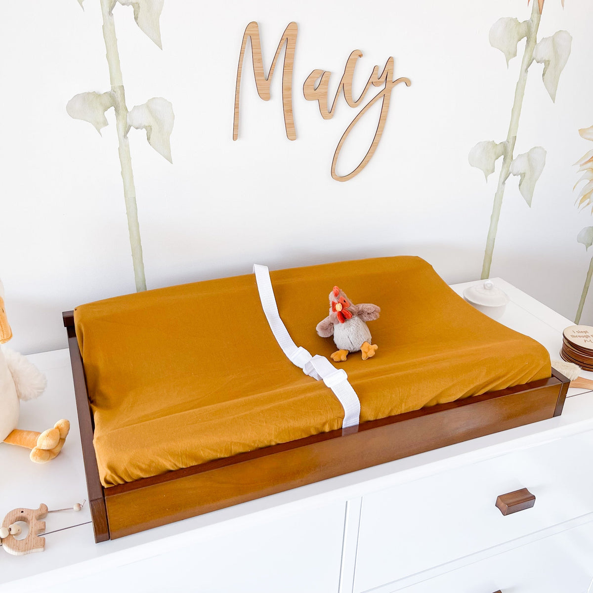 Change mat with timber frame shown on 6 drawer chest