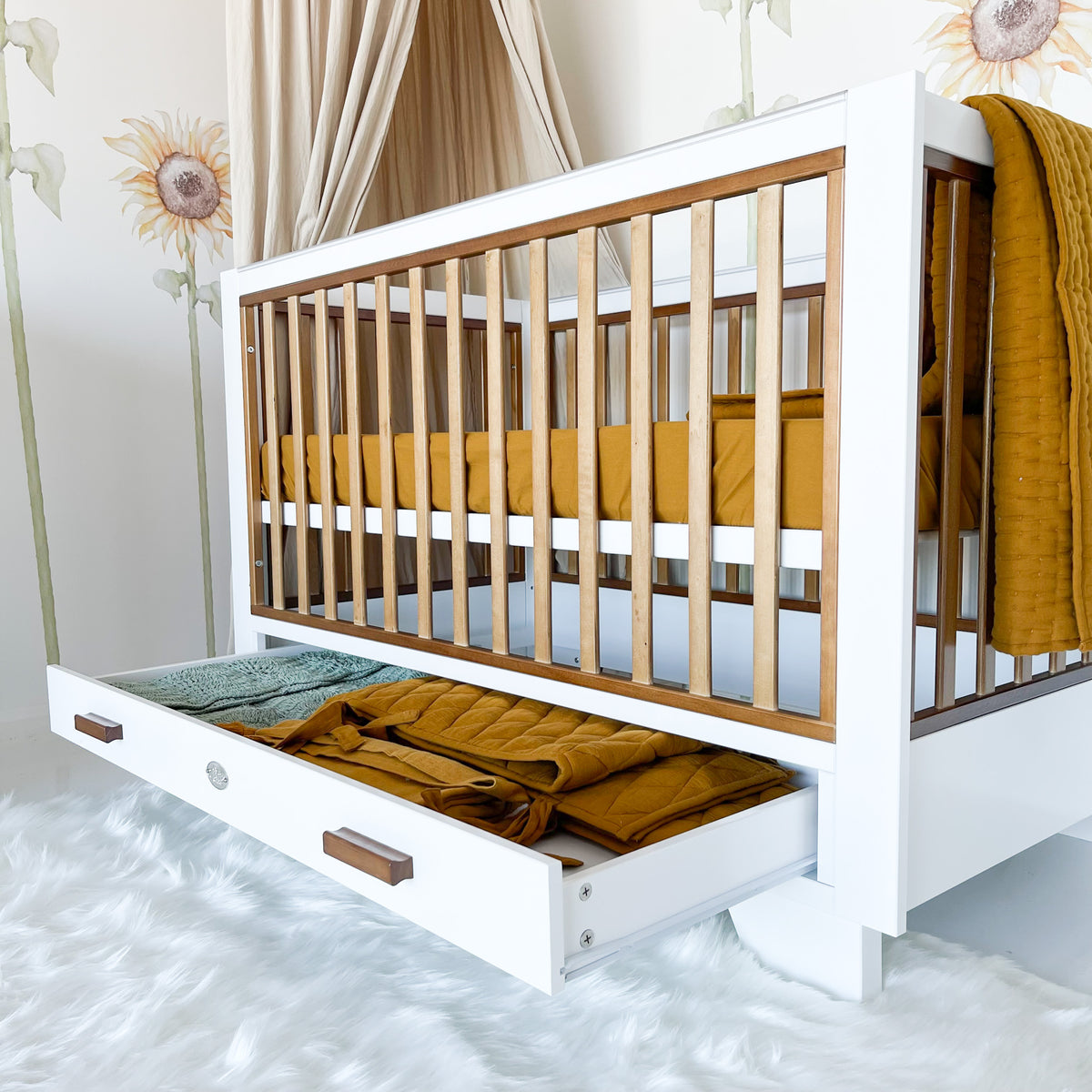Cloud 9 Two Tone Cot & 6 Drawer Nursery Bundle - view 3